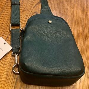 LC LAUREN CONRAD Green Vegan Leather Crossbody Bag